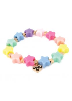 Charm It! Gold Pastel Star Stretch Bead Bracelet